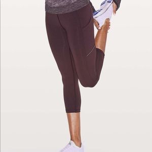 Lululemon Speed Up Crop “21 — Black Cherry